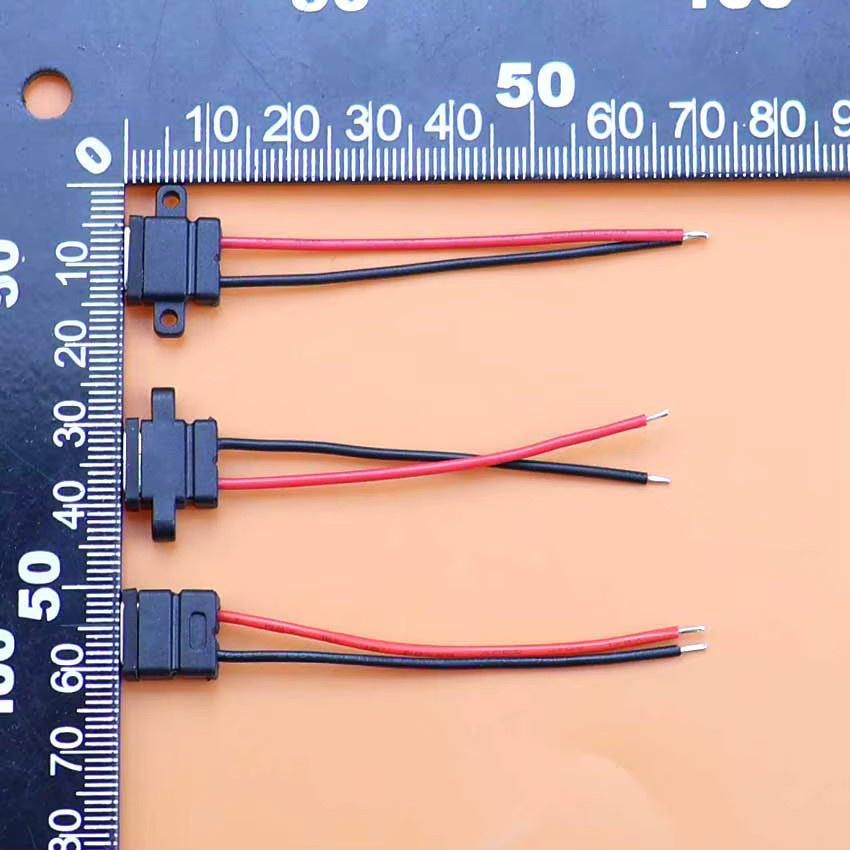 ChengHaoRan USB Typ-C Ladeanschluss Wasserdichte 2 4 Pin Lötanschluss Buchse Schwarz - Bild 2