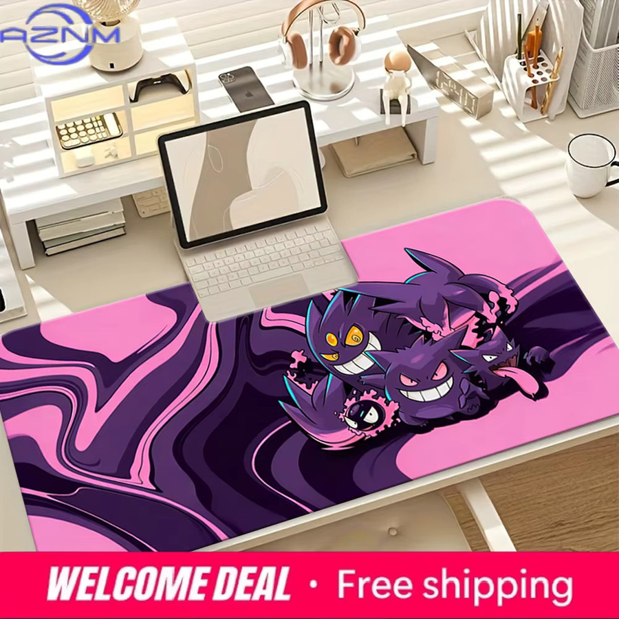 Potdemiel Gengar Family Pink Swirl Gaming-Mauspad rutschfeste Schreibtischunterlage in Pink - Bild 3