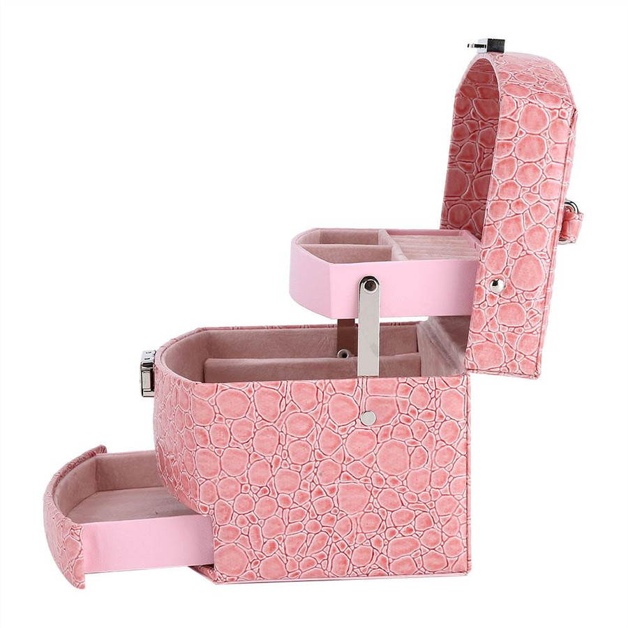 TOMTOP JMS Schmuckaufbewahrungsbox für Halsketten und Ringe in Pink - Bild 1