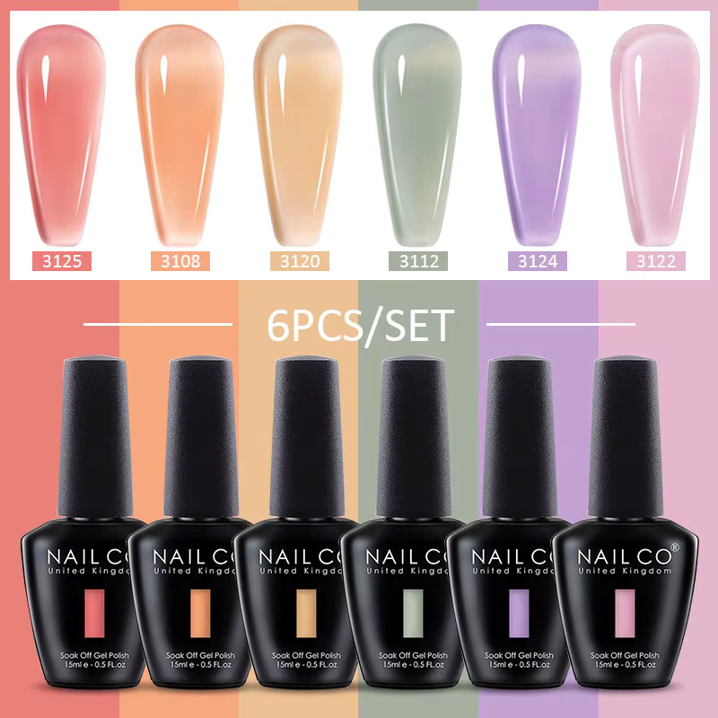 Nailco Nagellack Set, 6 Stück, Nude rosa, Glänzend - Bild 2
