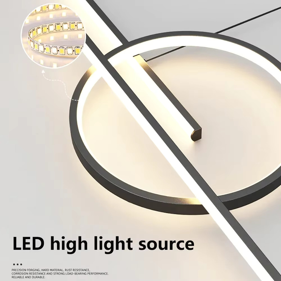 DARHYN Moderne LED-Pendelleuchte in Ringform, dimmbar, Schwarz - Bild 2