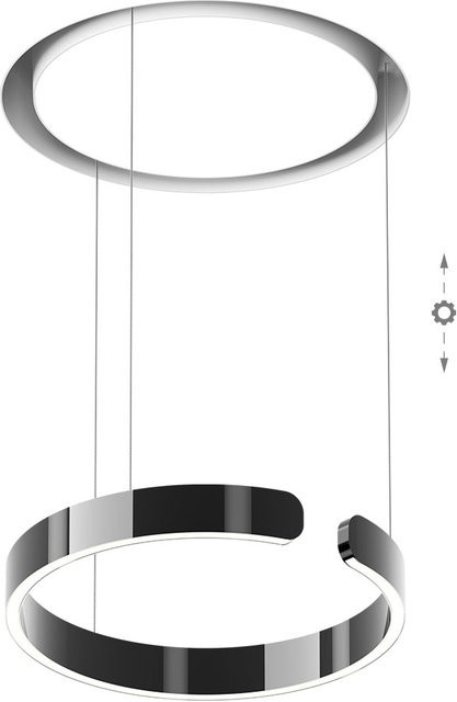 Occhio Mito Cosmo 40 LED-Pendelleuchte in Weiß Matt und Dark Chrome mit Tunable White (2700K - 4000K) und Dimmfunktion - Bild 1