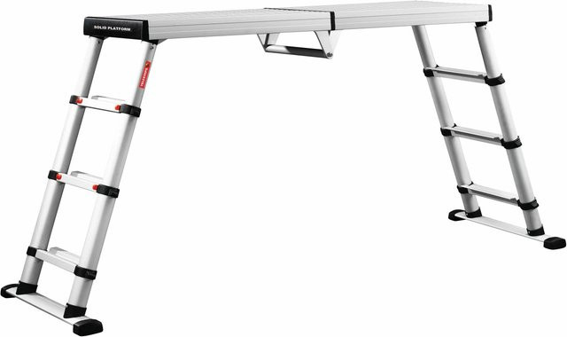 PROREGAL Teleskop-Arbeitsplattform Solid Line 4 Stufen in Silber - Bild 1