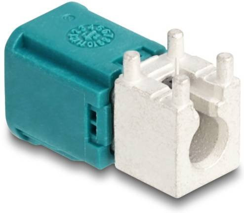 Delock Mini FAKRA Stecker Single gewinkelt A-Typ PCB 90112 in Türkis und Weiß matt - Bild 1