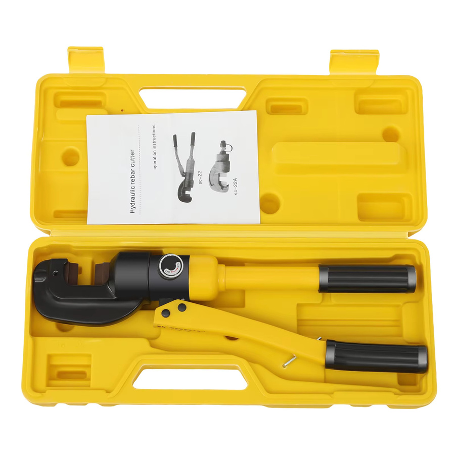 Bymaocar SC-16 Manueller Hydraulik-Bewehrungsstahlschneider 8 Tonnen, Tragbares Stahlstabschneidewerkzeug in Gelb, Schnittbereich 0,16-0,63 Zoll - Bild 4