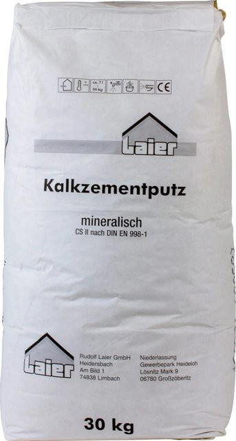 Laier Kalkzementputz PT-1 CS2 in Weiß, 30 kg - Bild 1
