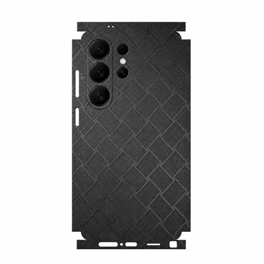 Samsung Kunstleder Rückseitenfolie in Schwarz für Galaxy S26, S25 Ultra Plus, S24 und S23 als kratzfester Rückseitenschutzfilm - Bild 2
