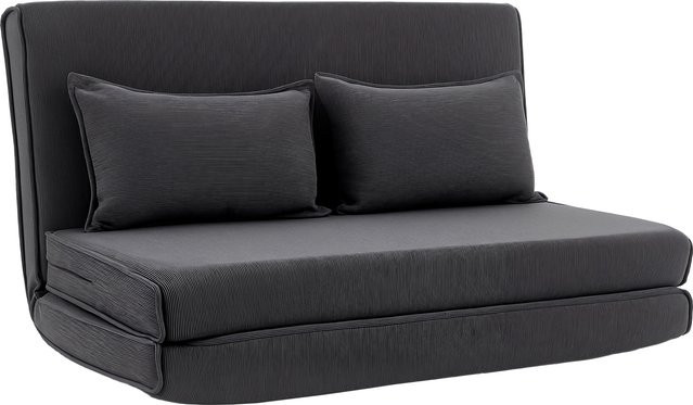 HOMCOM Bodenstuhl mit Rückenlehne als Klappsessel und Schlafsofa aus Cord in Dunkelgrau - Bild 1