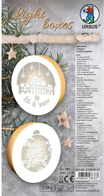 URSUS Lightbox 2er-Set Merry Christmas in Weiß aus Papier - Bild 1