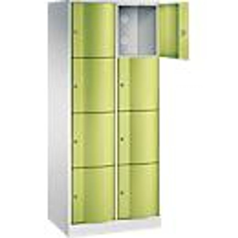C+P Schließfachschrank Resisto mit 2 Abteilen und 8 Fächern, Farbe: Lichtgrau/Clowngrün, B/T/H: 77,2 x 54,0 x 195,0 cm - Bild 2