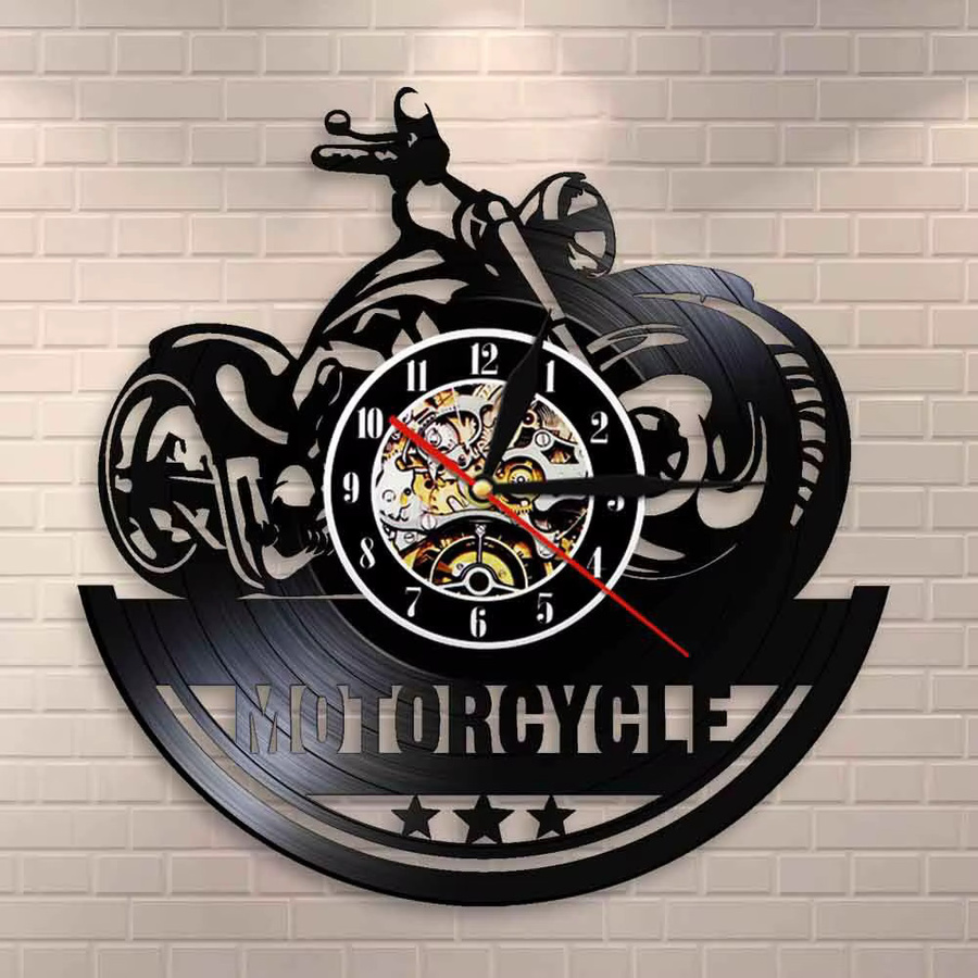 Mixxar Retro-Schallplatte Wanduhr in Schwarz mit Nachtlicht und Lampenfassung - Bild 2