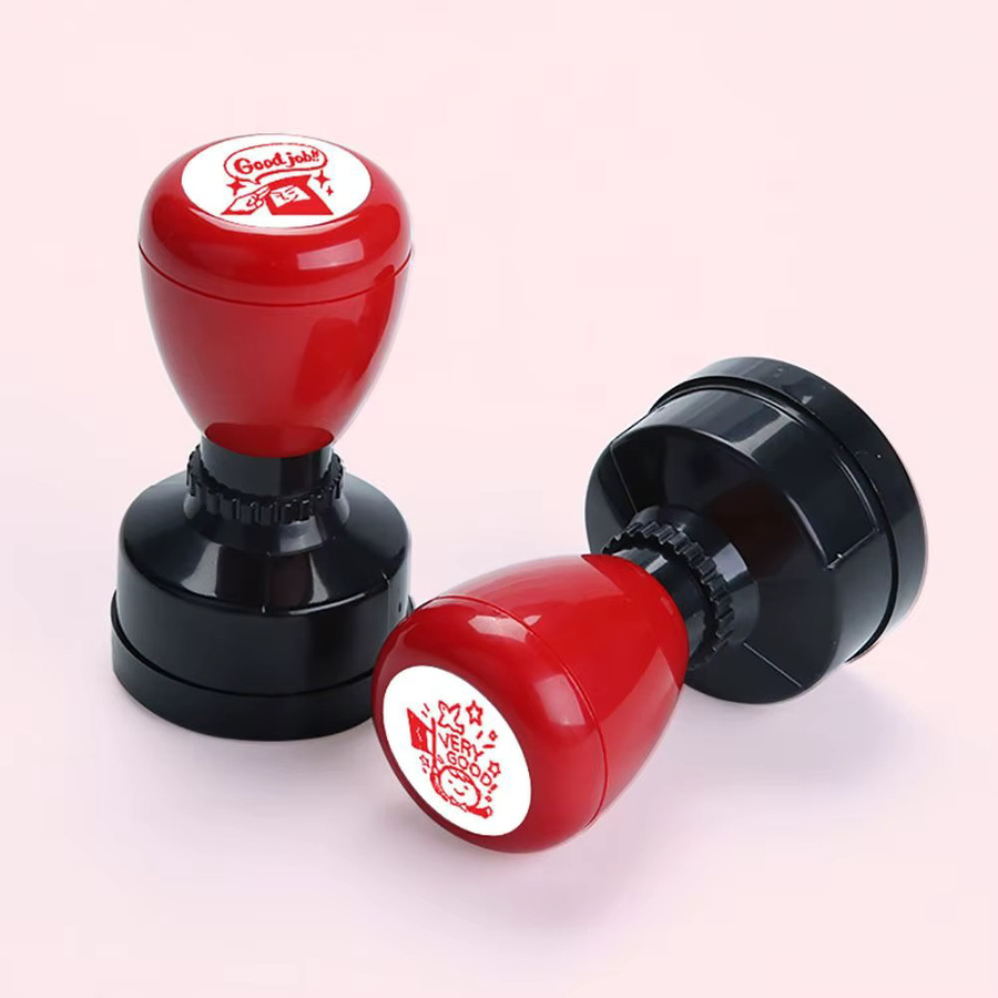 Tragbarer Motivationsstempel für Lehrer mit Emoticons zur Belohnung und Auszeichnung für Kinder, Farbe: Rot - Bild 3