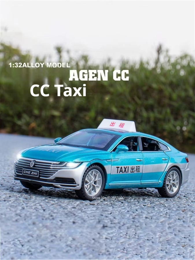 RMZ city CC Taxi Santana Automodell, 1:32, mit Licht und Sound, Rückziehfunktion - Bild 4