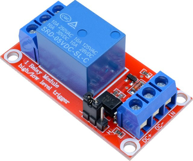 1-Kanal-Relaismodul mit Optokoppler für Arduino, High- und Low-Level-Trigger, Rot - Bild 1