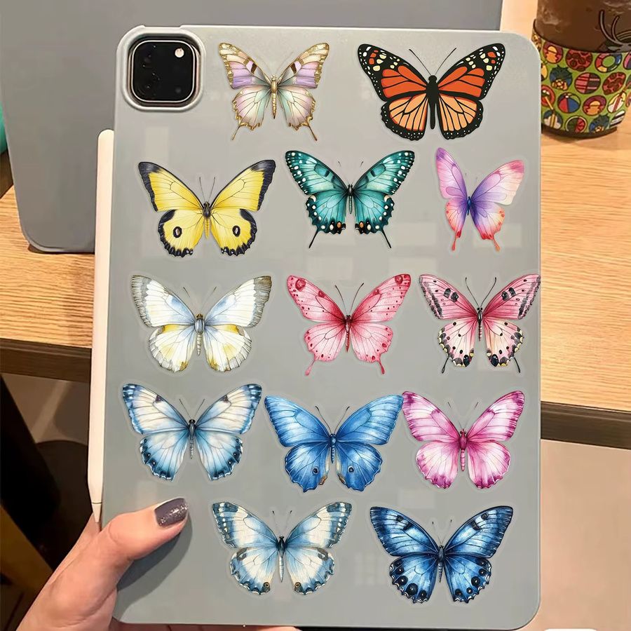 50 Stück Cartoon Schmetterling Aufkleber, wasserfeste transparente PET Dekofolien in Multicolour für Notebook und Schreibwaren - Bild 2