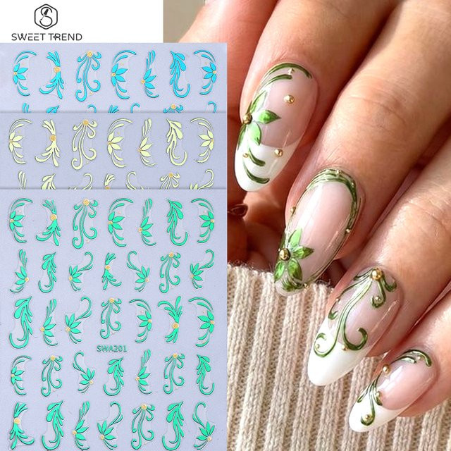 SWEET TREND Nagelaufkleber 3D-Blütenblatt, Schimmernd, Damen - Bild 1
