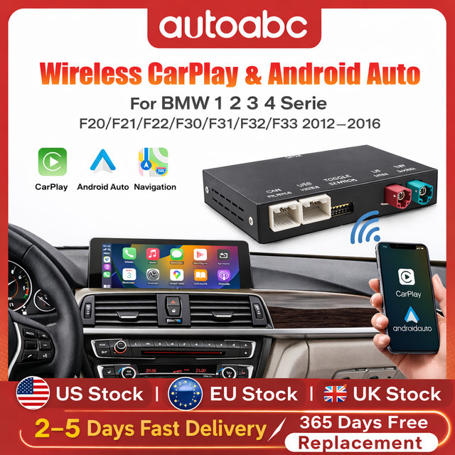 AUTOABC Kabelloses CarPlay für BMW NBT und CIC Systeme der Serien 1 2 3 4 5 sowie X1 X3 X4 X5 in Schwarz - Bild 1