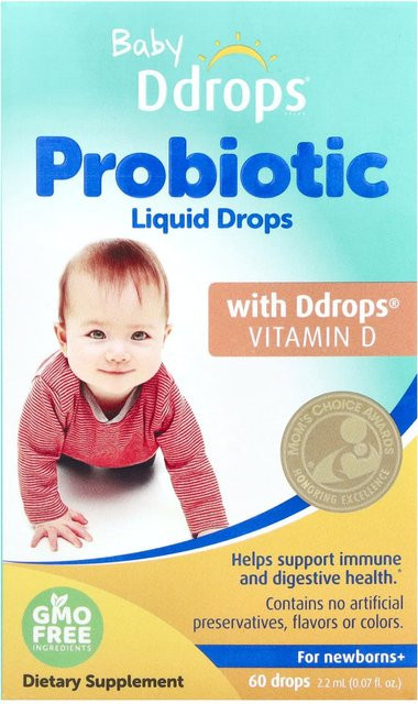 Ddrops Probiotische Flüssigkeitstropfen Neugeborene+ für Säuglinge, 2 ml (60 Tropfen) - Bild 1