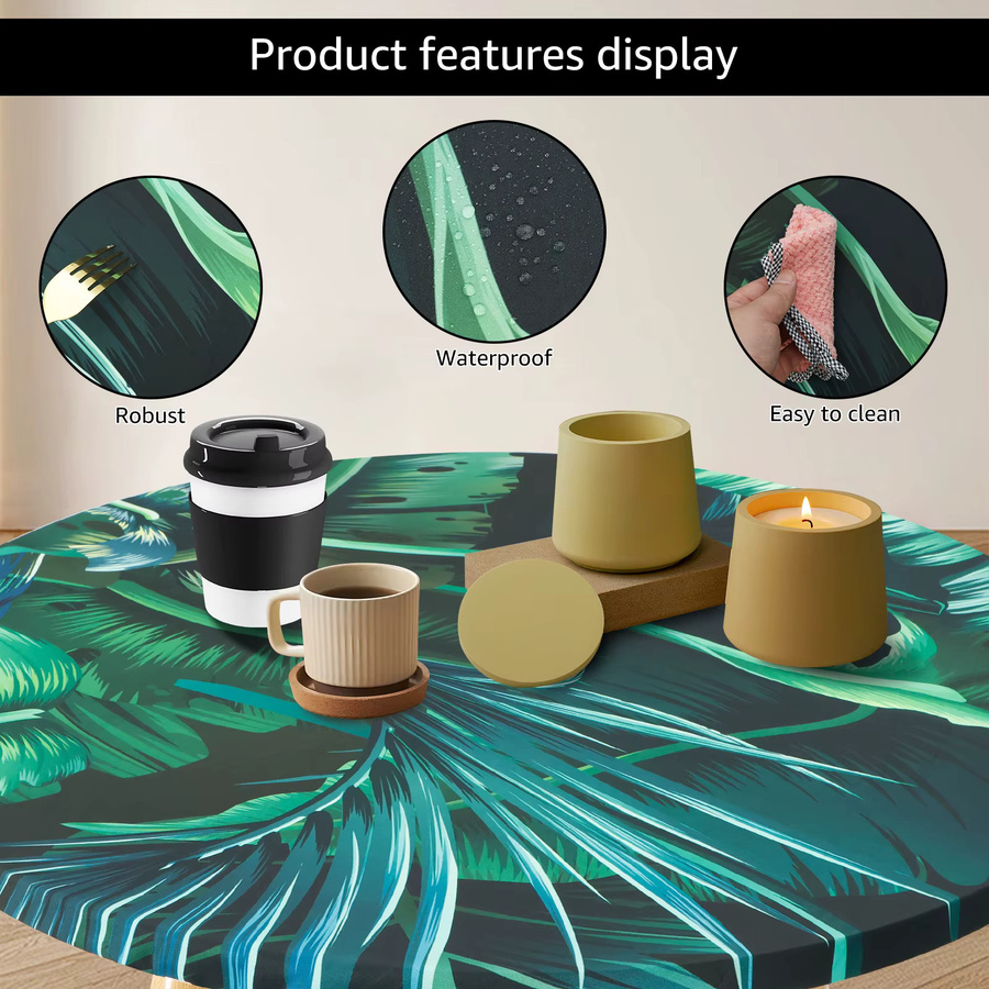 Wasserdichte runde Tischdecke aus Polyester mit Muster von Willstar als dekorative Schutzhülle für deinen Esstisch - Bild 3