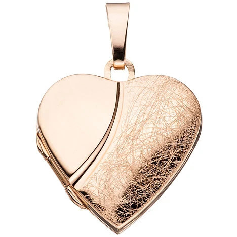 Colfem Anhänger Medaillon Herz, 925 Silber rotgold vergoldet, Unisex - Bild 1