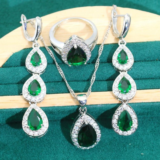 YIRAN Schmuckset, Kupfer, Silber, Zirkonia, Unisex - Bild 1