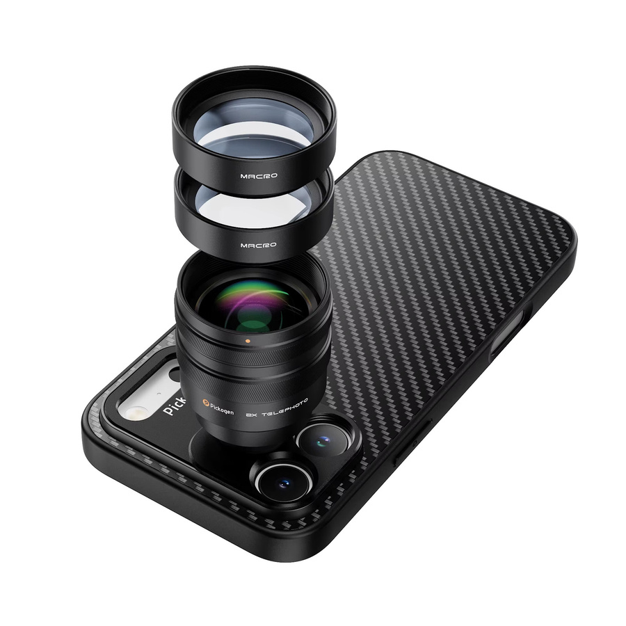 PICKOGEN 2X Konverter mit Makro-Objektiv und Teleobjektiv für Handykameras, kompatibel mit speziellen Handyhüllen für iPhone 15 Pro Max und iPhone 16 Pro Max, Schwarz - Bild 7