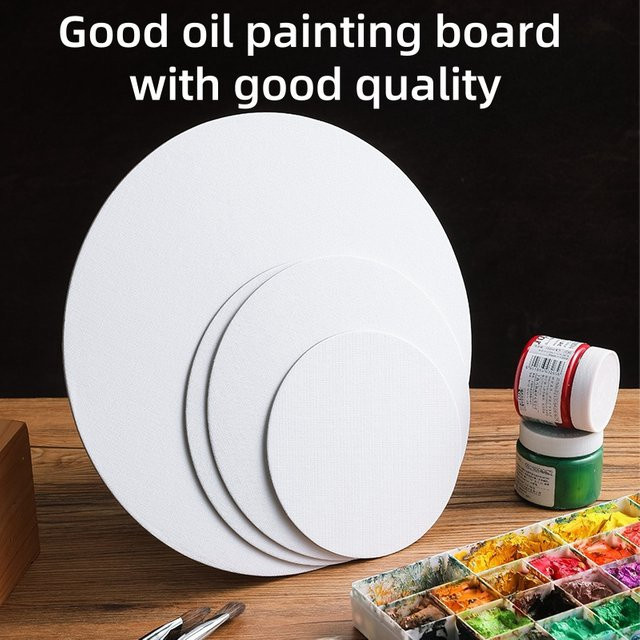 6er Set ZHONGBO Leinwand Boards aus Baumwolle, weiß grundiert, Dicke: 0,3 cm, geeignet für Acryl, Öl, Aquarell und Gouache - Bild 1