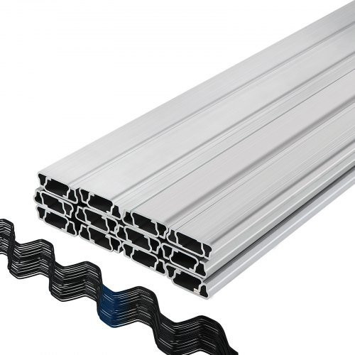 VEVOR Federdraht- und Verriegelungskanal-Set für Gewächshäuser, 40er Packung mit PE-beschichtetem Federdraht und Aluminiumlegierung-U-Kanal zur Befestigung von Polyfolie oder Schattentuch, Länge: 2 m - Bild 1