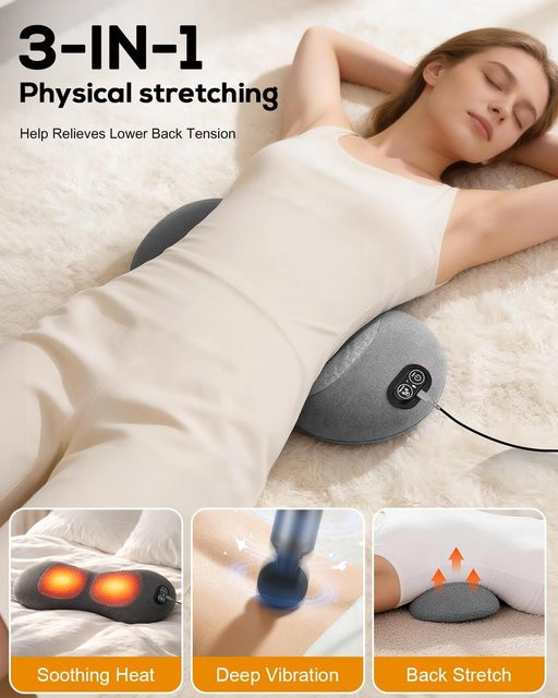 Okayso Rückenmassagegerät mit Wärme, Vibration und Dehnung, grau/blau - Bild 1