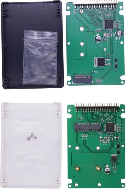 AREOFRGB MSATA Mini PCIe SSD auf 2,5 Zoll IDE 44pin Stecker Adapter in Schwarz - Bild 1