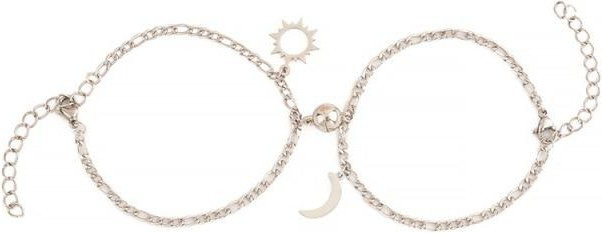 Allbestart Armband Set, Edelstahl, Silber, Sonne Mond, Unisex - Bild 1
