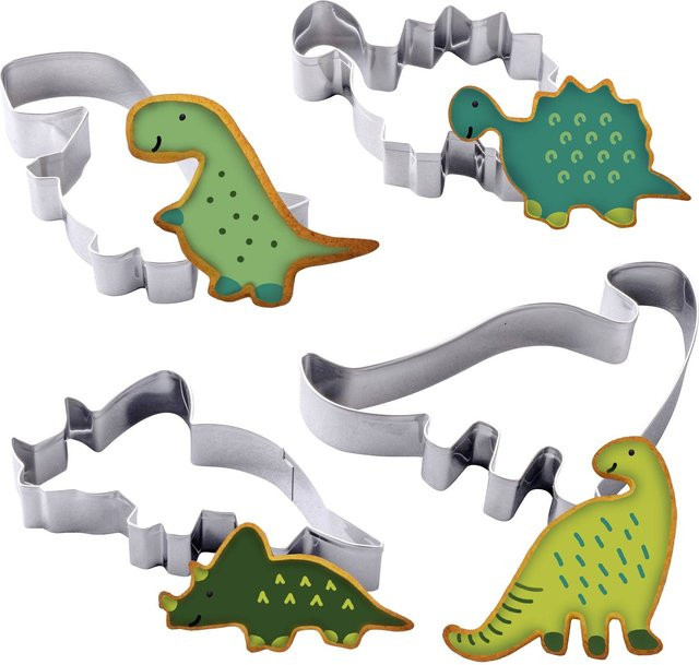 Zenker Dinosaurier-Ausstecher-Set aus Edelstahl, 4-teilig, Silber - Bild 1