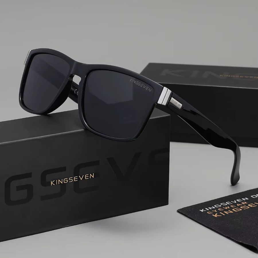 KINGSEVEN Sonnenbrille, Rechteck, Vollrand, Zebra Muster, Unisex, Multicolor - Bild 1