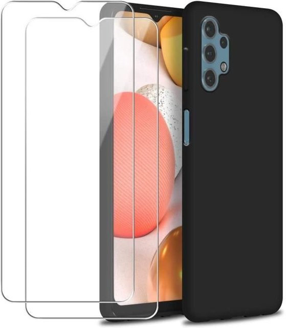 Samsung Galaxy A32 5G Schutzset aus Silikon TPU Hülle und 2 Stück Panzerglas in Schwarz - Bild 1