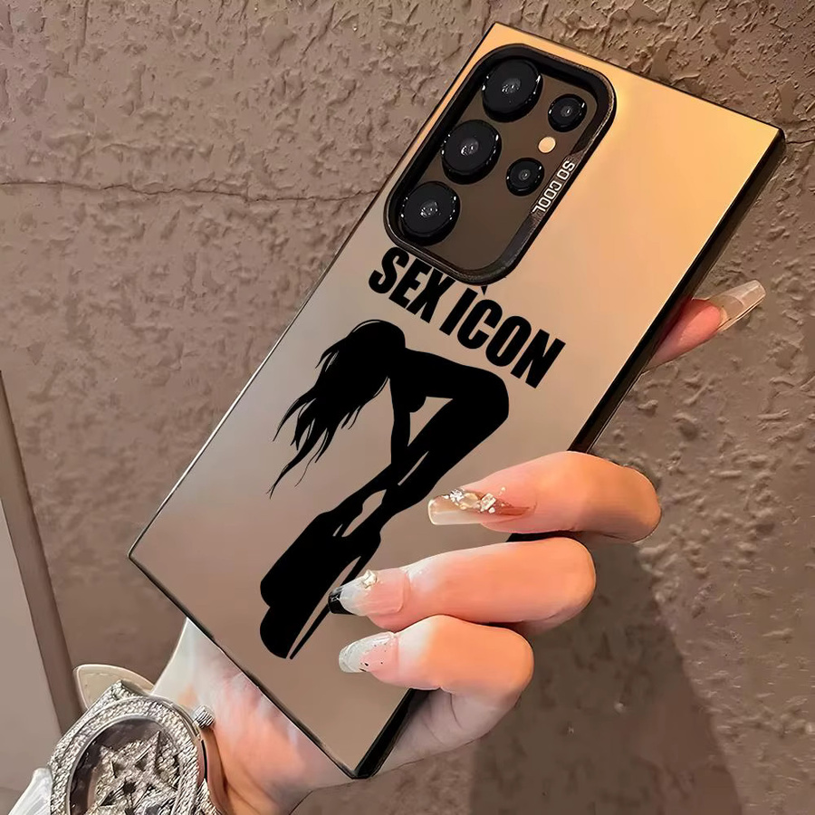 Silikon Handyhülle mit Sex Icon Muster für Samsung Galaxy S25 S24 S23 S22 S21 S20 Ultra in Silber und Bunt - Bild 3