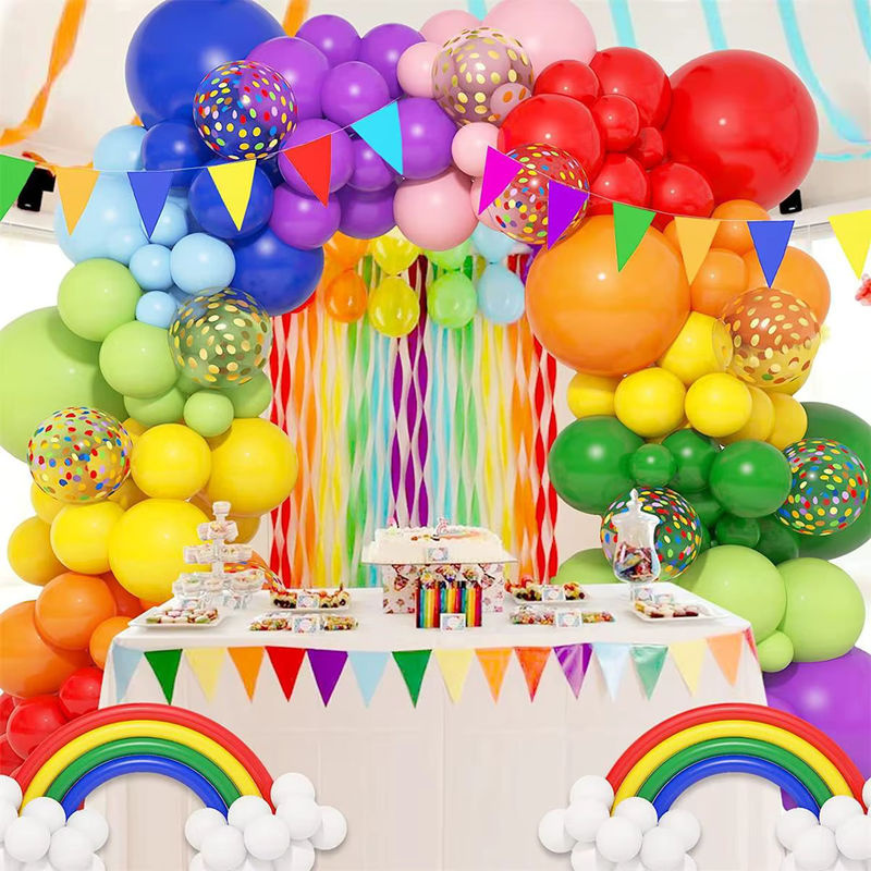 131-teiliges Regenbogen-Ballonbogen-Set in Mehrfarbig für Geburtstag und Partydeko - Bild 2