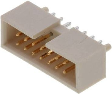 Molex Steckleiste mit 14 Polen und 2 Reihen in Weiß oder Beige, Rastermaß 2,54 mm - Bild 1
