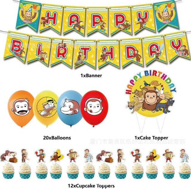 Party-Dekorationsset mit Latex-Ballons, Geburtsdatum-Banner und Kuchenaufsatz in Mehrfarbig für Babypartys und Geburtstage - Bild 1