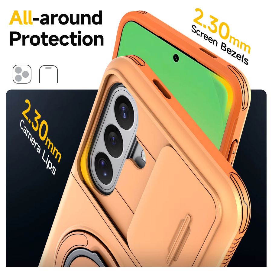Schutzhülle für Samsung Galaxy A57 A27 A37 A17 A07 A56 A36 A26 A16 A06 A55 A35 A15 5G mit Kameraschutz und Kartenfach in Grün und Orange - Bild 4