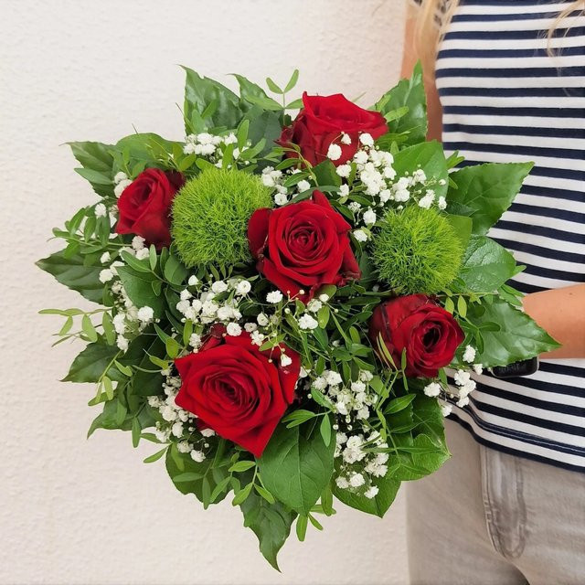 Blumenversand Edelweiß Blumenstrauß Für immer mein mit Roten Rosen - Bild 1
