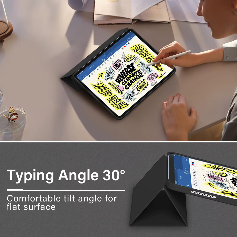 Magnetische Smart Cover Hülle für iPad Pro 11 (2018-2022) von tzion in Schwarz - Bild 5