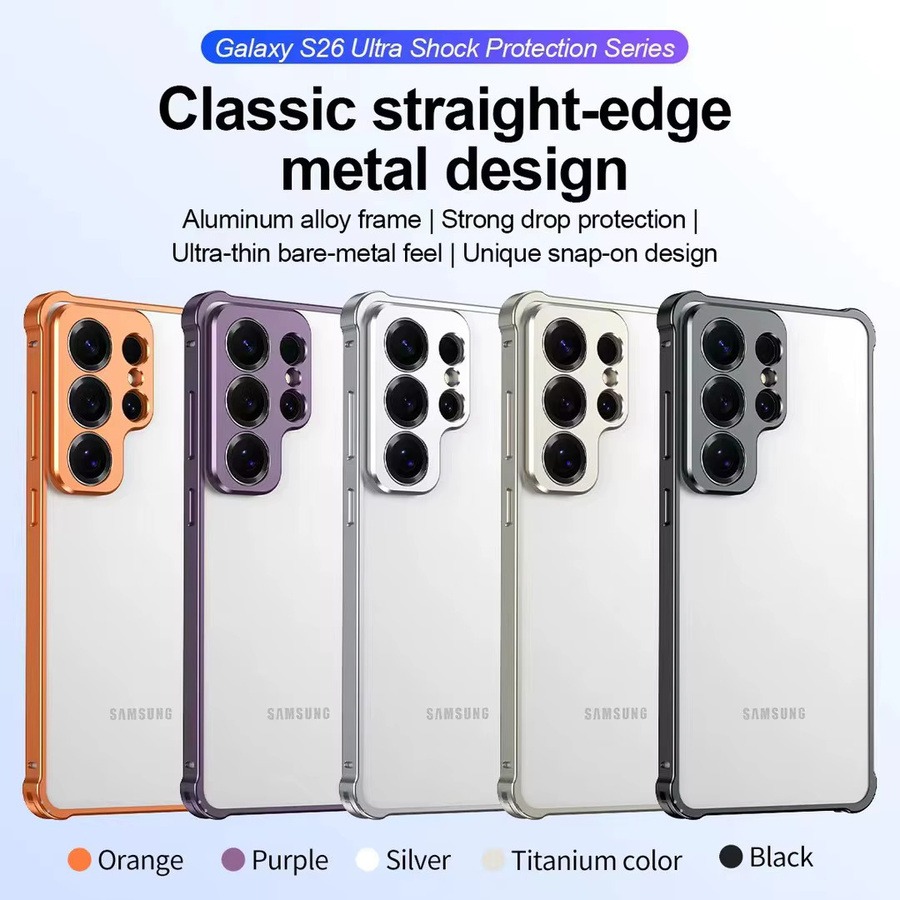 Stoßfeste Schutzhülle aus Aluminiumlegierung für Samsung Galaxy S26 Ultra in Titanium mit Wärmeableitung und Kamera-Schutzring - Bild 2