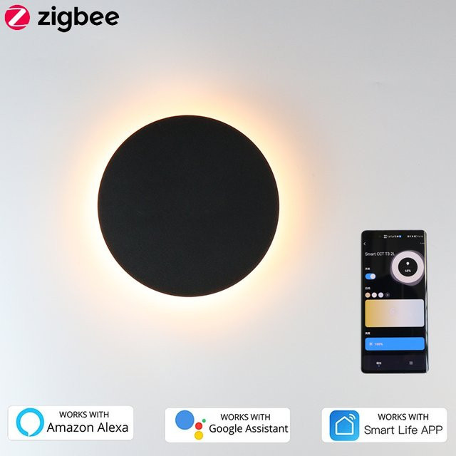 Tuya Zigbee 3.0 Smart LED Wandlampe, 11W dimmbar, CCT Warmweiß und Kaltweiß, weiß, kompatibel mit Smart Life App, Alexa und Google Assistant - Bild 1