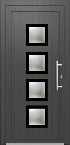 KNOCK Kunststoff-Haustür Robusto in Grau mit Glaseinsatz, modern, B: 110,0 cm, H: 210,0 cm - Bild 1