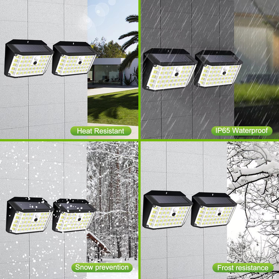 Solarleuchten für Außen mit Bewegungssensor, IP65 wasserdichte Solar-Wandleuchten in Schwarz für Garten, Terrasse und Balkon - Bild 5