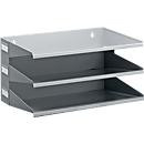 Durable Ablagekorb aus Stahl mit 3 Fächern für DIN A4, grau, Breite: 36,0 cm, Tiefe: 25,0 cm, Höhe: 19,0 cm - Bild 2