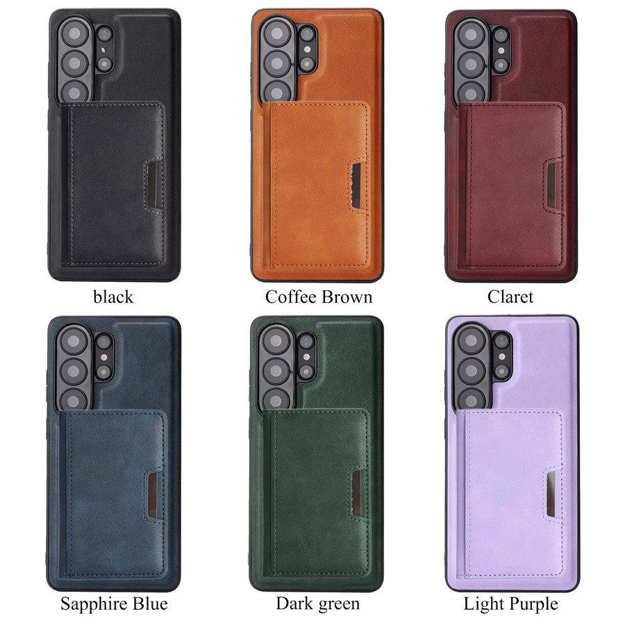 2-in-1 Magnetische Lederhülle für Samsung Galaxy S26 S25 Ultra S24 Plus S23 mit Ständer und kabelloser Ladefunktion in Rot und Braun - Bild 2