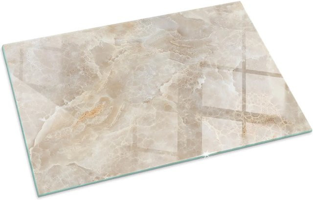 Tulup Glasplatte für Kaminofen in Beige mit Steinmuster, B: 100 cm, T: 70 cm - Bild 1