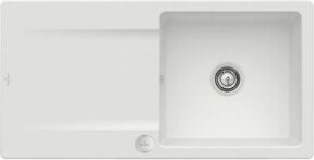 Villeroy & Boch Spüle Siluet in Weiß aus Keramik mit rundem Exzenter und Ablauggarnet, Breite: 60 cm - Bild 1