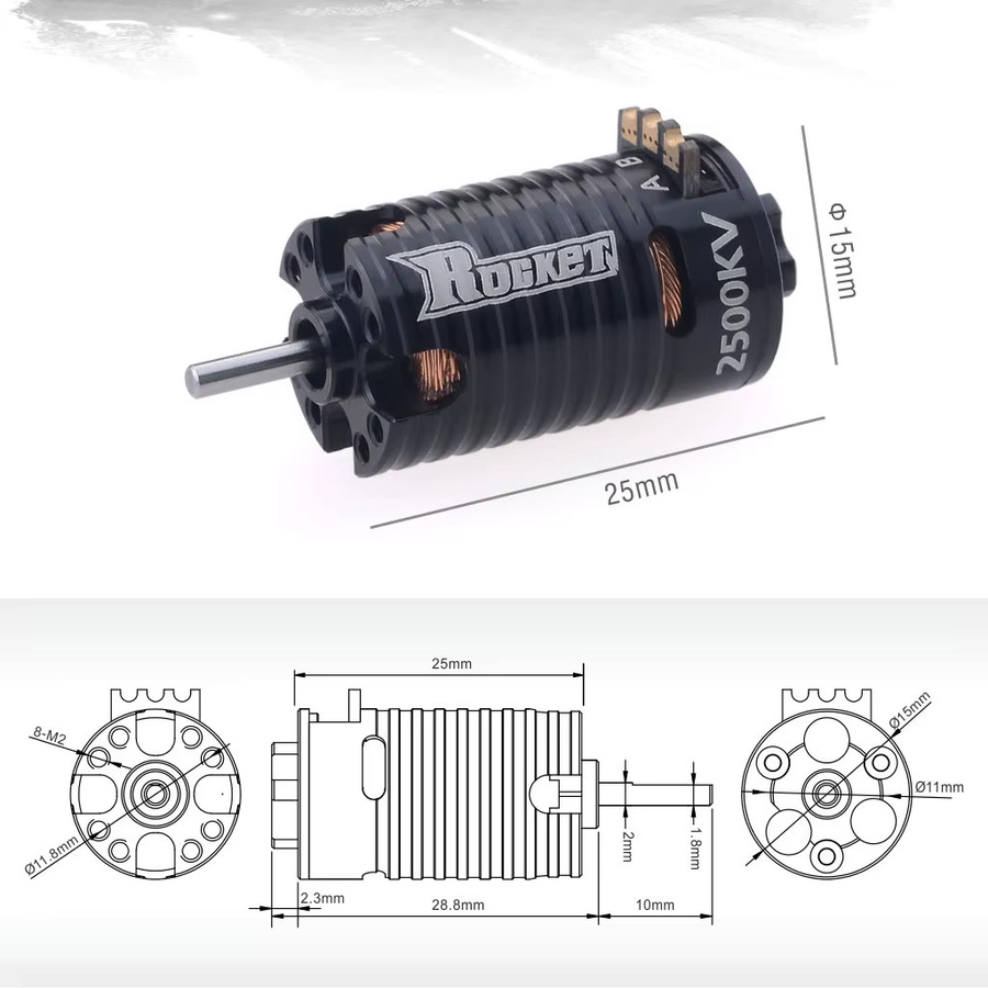 Surpass Hobby Rakete Mini Bürstenloser Motor, 2,0mm Welle - Bild 3